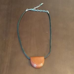 Red stone choker pendant